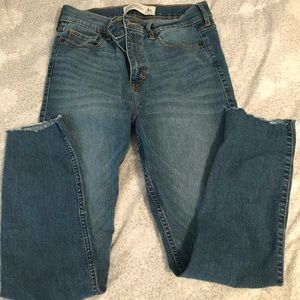 Jeans with rips at bottom
